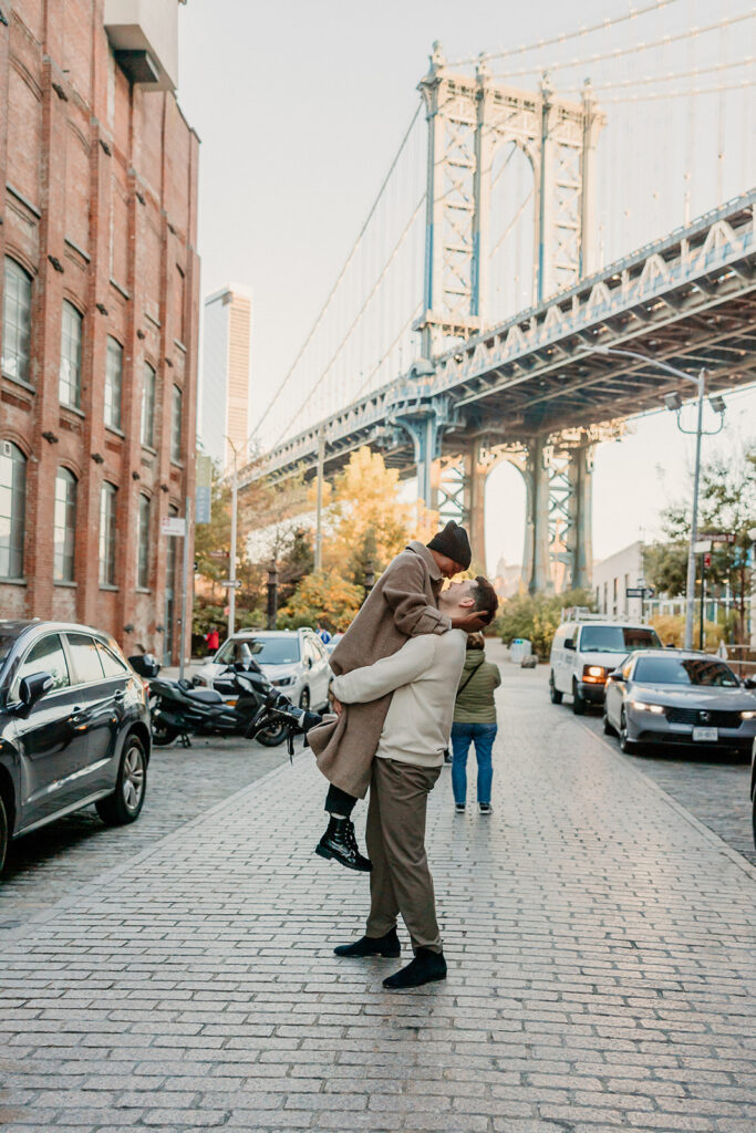 a city couples session for fall