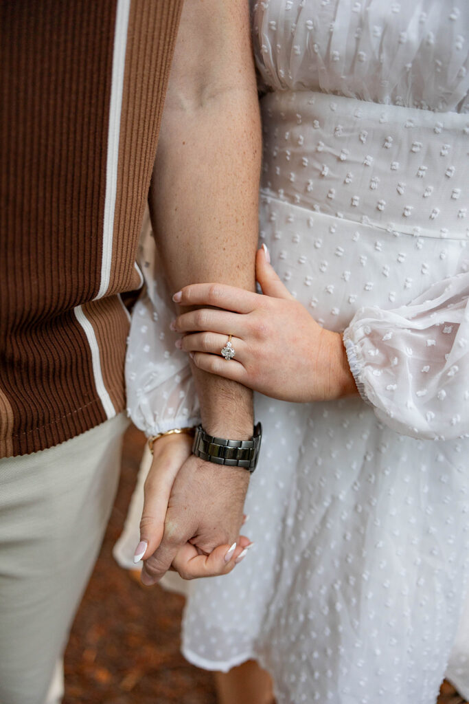 Newly Engaged couple taking couples photos