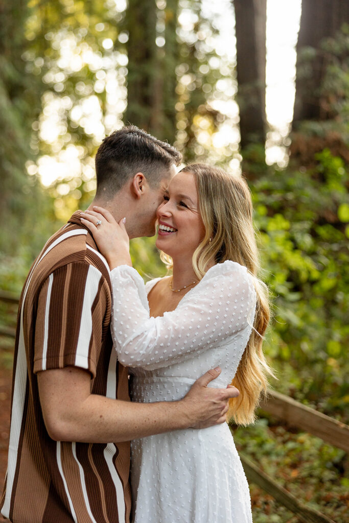 Newly Engaged couple taking couples photos
