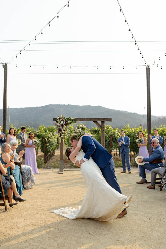 a couple posing for their wedding portraits