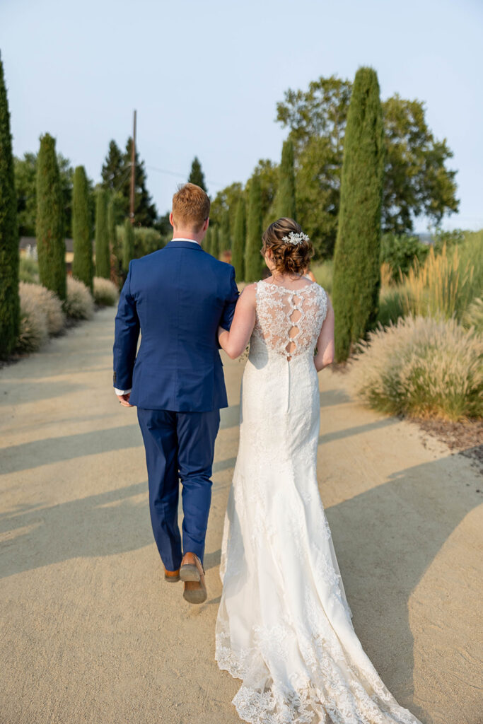 a couple posing for their wedding portraits
