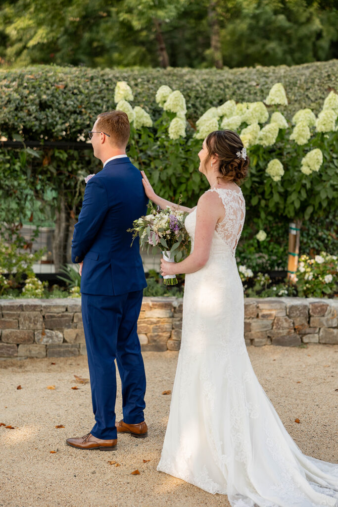 a couple posing for their wedding portraits
