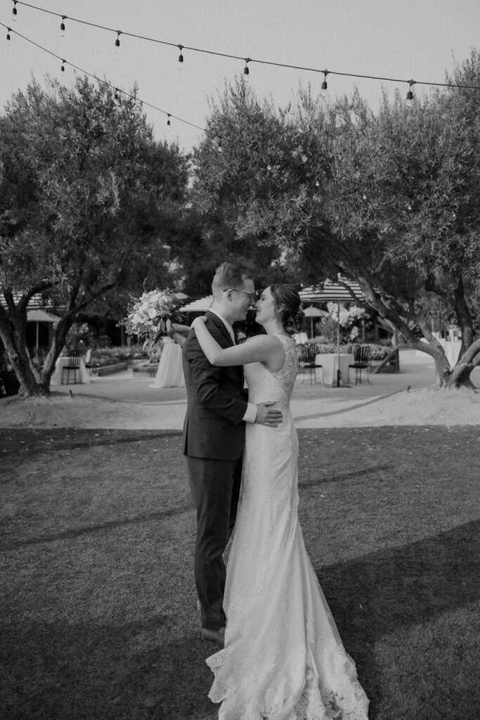 a couple posing for their wedding portraits
