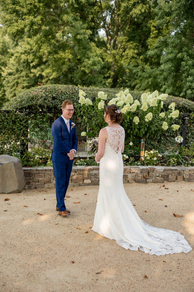 a couple posing for their wedding portraits