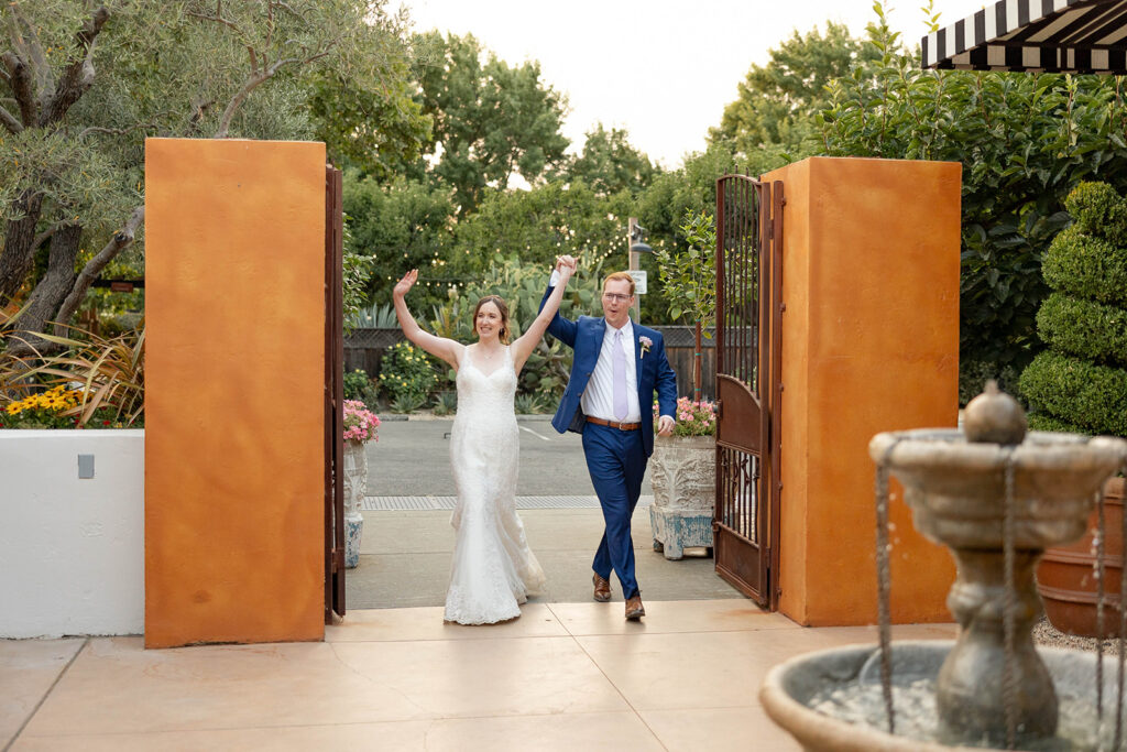 a couple posing for their wedding portraits
