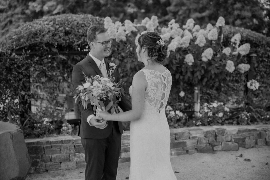 a couple posing for their wedding portraits
